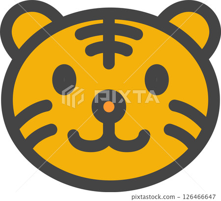 彩色動物單一圖示：老虎 126466647