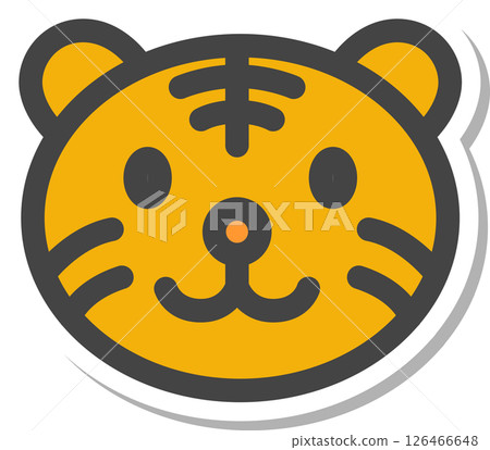 貼紙式動物圖示：老虎 126466648
