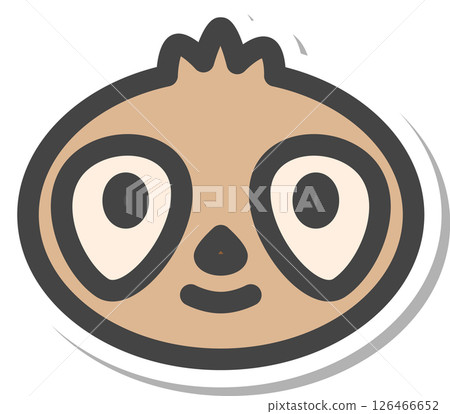 Sticker-style animal icon: sloth 126466652