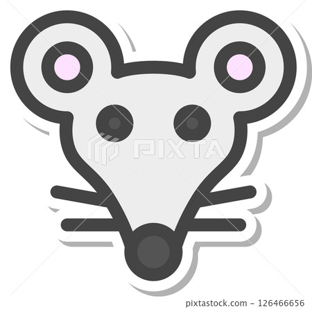 Sticker-style animal icon: Mouse 126466656
