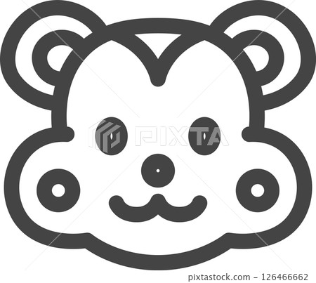 線條畫動物單圖示倉鼠 線條畫動物單圖示倉鼠 126466662