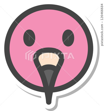 貼紙式動物圖示：火烈鳥 126466684