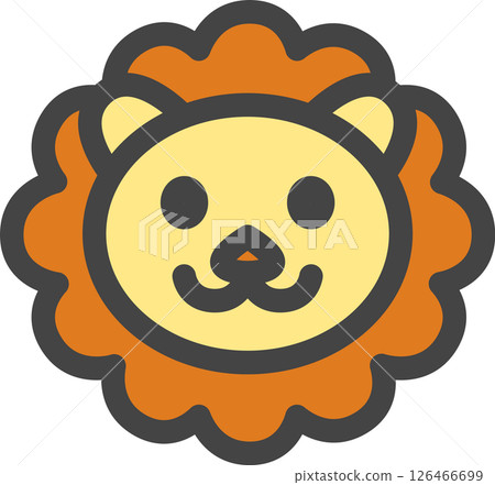 彩色動物單一圖示：獅子 126466699