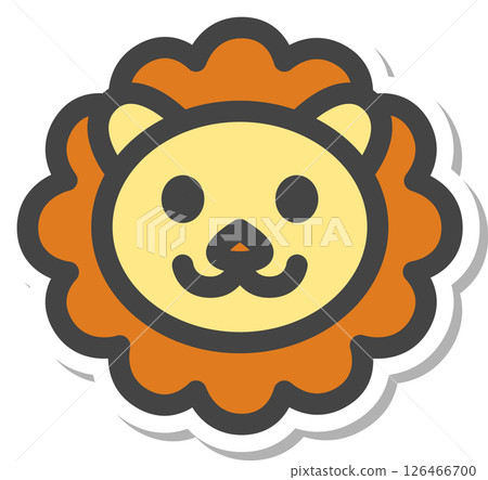 貼紙式動物圖示：獅子 126466700