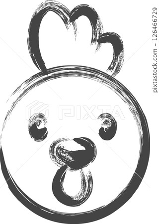 Brush-drawn animal icon: Chicken Brush-drawn animal icon: Chicken 126466729
