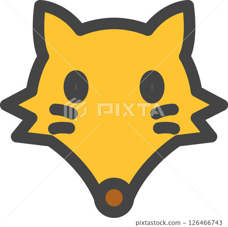 彩色動物單一圖示:狐狸 彩色動物單一圖示:狐狸 126466743
