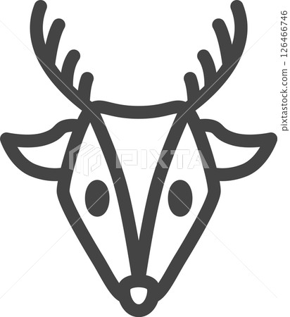 線條畫動物單一圖示：鹿 126466746