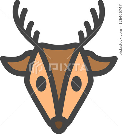 彩色動物單一圖示:鹿 彩色動物單一圖示:鹿 126466747
