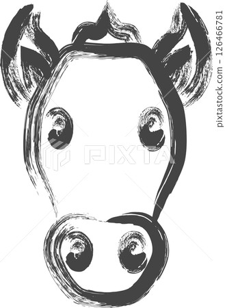 Hand-drawn animal icon: Horse 126466781