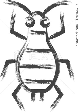Brush-drawn mini insect icon: Aphid 126466793