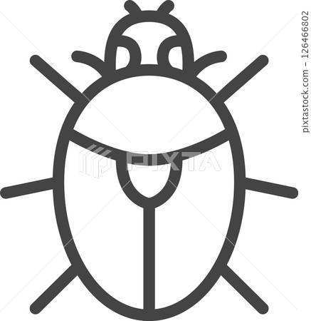 Single icon of a line drawing mini insect: Canabun Single icon of a line drawing mini insect: Canabun 126466802