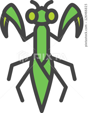 彩色迷你昆蟲單圖示：螳螂 126466815