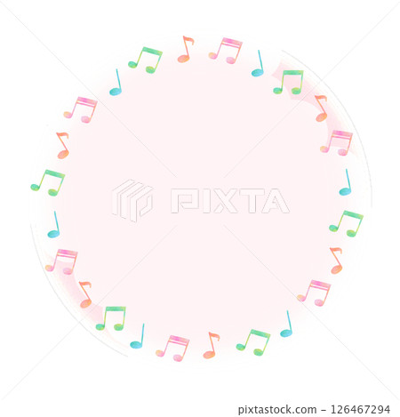 Colorful musical notes music watercolor cute illustration frame Colorful musical notes music watercolor cute illustration frame 126467294