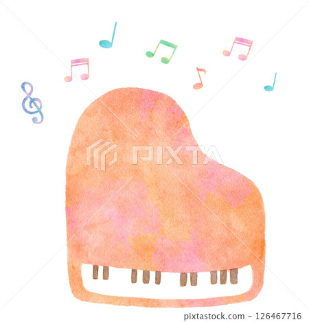Piano music watercolor musical instrument illustration Piano music watercolor musical instrument illustration 126467716