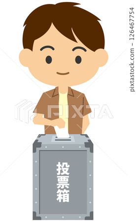 Illustration of a man voting in an election 126467754