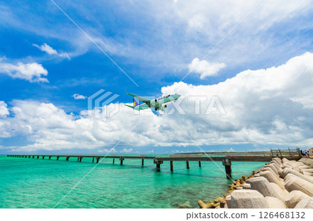 Shimoji Island, which can be reached by bridge from Miyako Island, 17END at Shimoji Airport and airplane 126468132