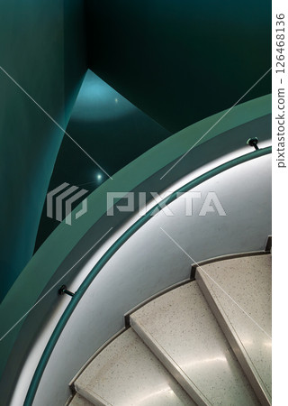 Modern Interior with Curved Staircase 126468136