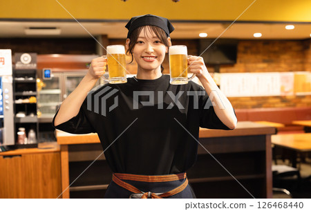 Female staff working at a restaurant Female staff working at a restaurant 126468440