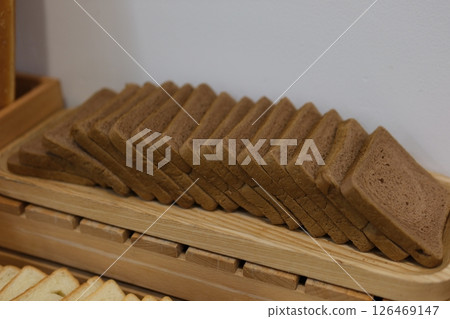 Whole grain bread for toast. Isolate on white background 126469147