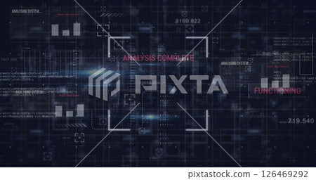 Image of data processing over dark background 126469292