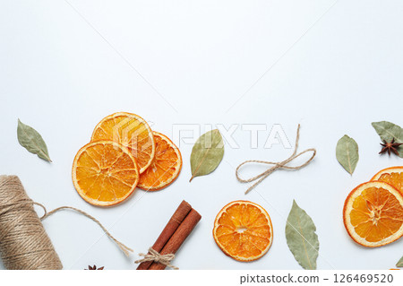 Dried orange, concept of delicious dried fruit Dried orange, concept of delicious dried fruit 126469520