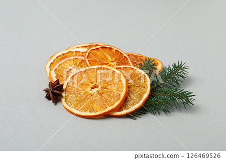 Dried orange, concept of delicious dried fruit 126469526