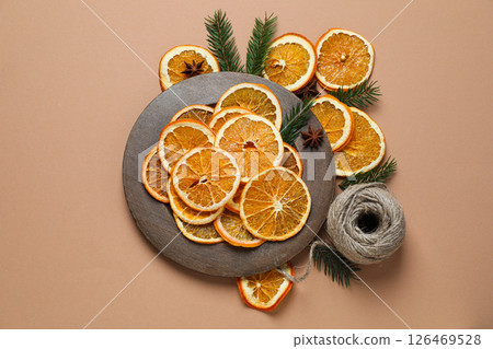 Dried orange, concept of delicious dried fruit 126469528