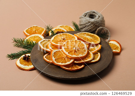 Dried orange, concept of delicious dried fruit 126469529