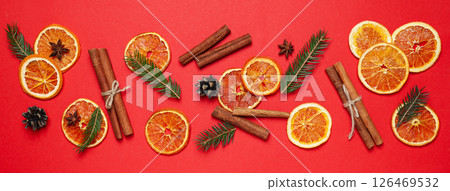Dried orange, concept of delicious dried fruit 126469532