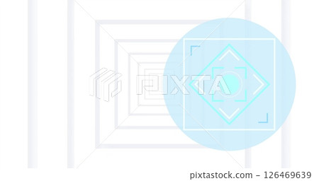 Geometric shapes and patterns in blue image over white background Geometric shapes and patterns in blue image over white background 126469639