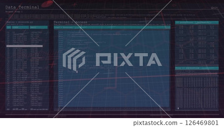 Image of data processing over shapes moving Image of data processing over shapes moving 126469801