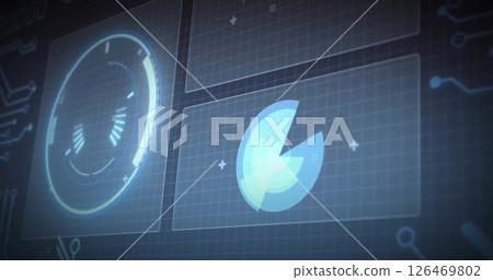 Image of data processing and diagrams over connections Image of data processing and diagrams over connections 126469802