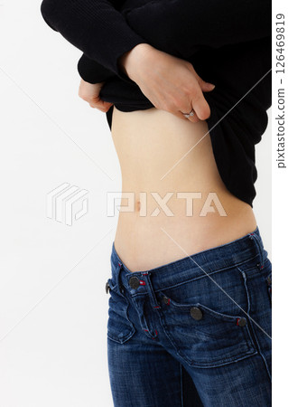 Young Japanese woman waist Young Japanese woman waist 126469819