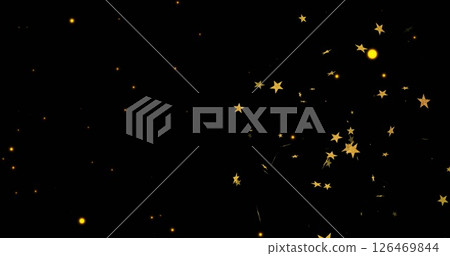 Image of light spots and stars on black background Image of light spots and stars on black background 126469844