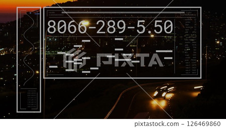Image of digital data processing over cityscape Image of digital data processing over cityscape 126469860