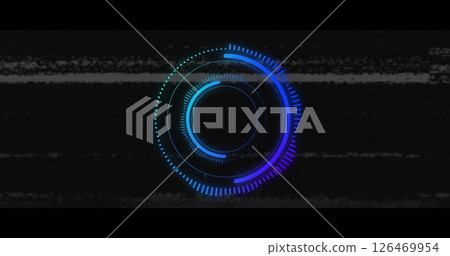Image of scope scanning and data processing over dark background Image of scope scanning and data processing over dark background 126469954