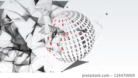 Image of network of connections and data processing over globe 126470009