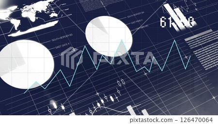 Image of financial data processing over dark background 126470064