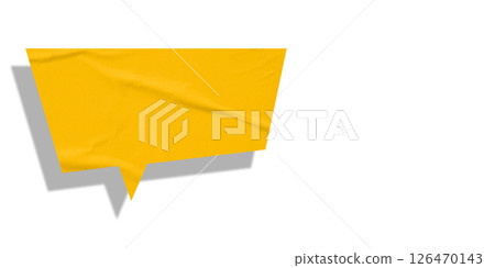 Yellow speech bubble crumpled paper isolated on transparent background Yellow speech bubble crumpled paper isolated on transparent background 126470143