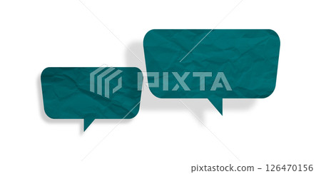 Green speech bubble crumpled paper isolated on transparent background Green speech bubble crumpled paper isolated on transparent background 126470156