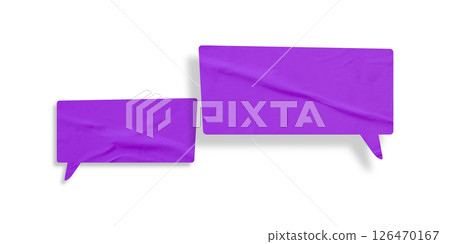 Purple speech bubble crumpled paper isolated on transparent background Purple speech bubble crumpled paper isolated on transparent background 126470167