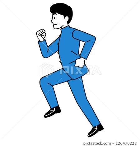 Running male student (sideways) Running male student (sideways) 126470228