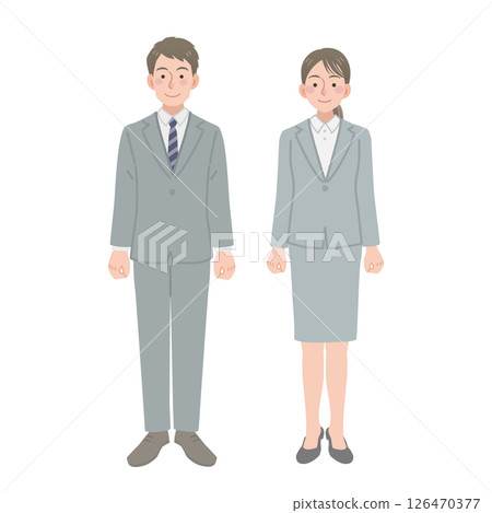 辦公室職員的全身插圖 126470377