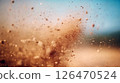 particle explosion sand yellow abstract background 126470524