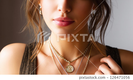 Beauty and Life style fashion concept, Model showcasing jewelry and fashion accessories. 126471056