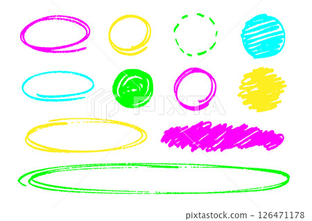 彩色手繪風格邊框和填滿畫筆集 126471178