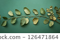 green leaves on green background abstract monochrome 126471864