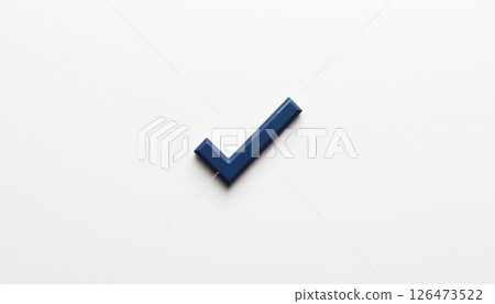 Blue checkmark icon on a light background. 126473522