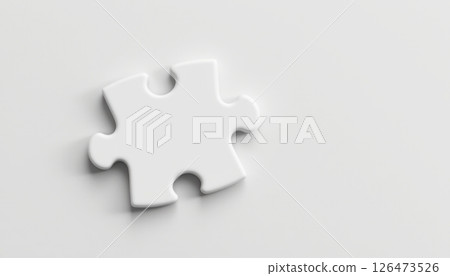 White puzzle piece on a light background. White puzzle piece on a light background. 126473526
