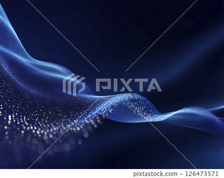 帶有數字波浪和圓點的藍色背景 126473571